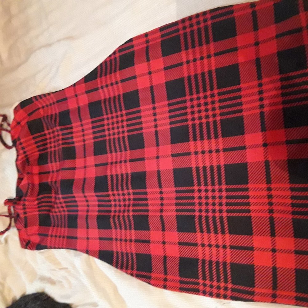 Red and Black paid dress